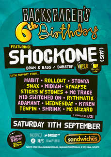 Shockone (Aus) - (Wellington Exclusive) Saturday 11th September - Sandwiches