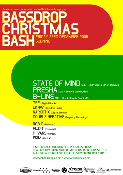 Bassdrop Christmas Bash flyer