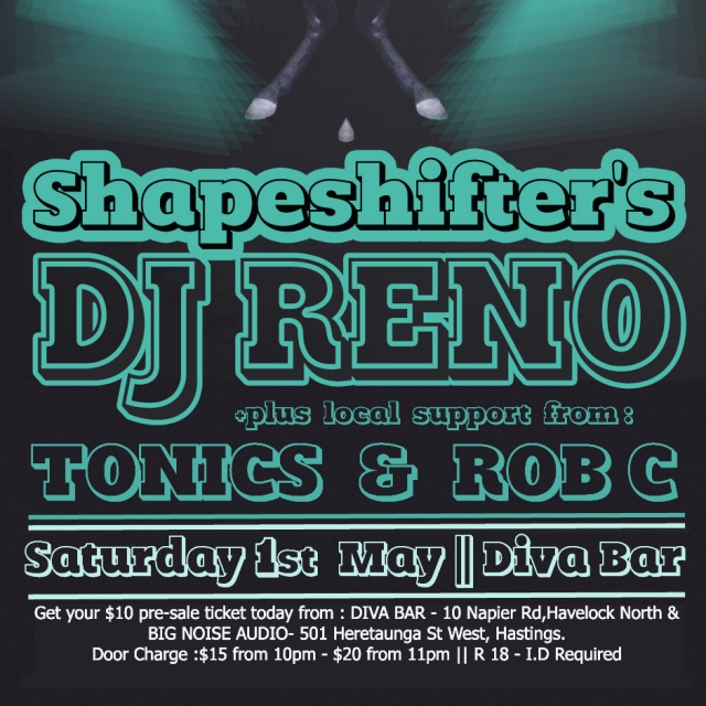 Shapeshifter's DJ RENO flyer